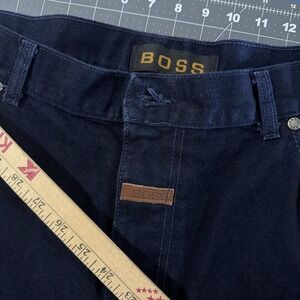 VTG BOSS Jeans Mens 38x34 Indigo Blue Baggy Wide-Leg Urban Wear Y2K USA